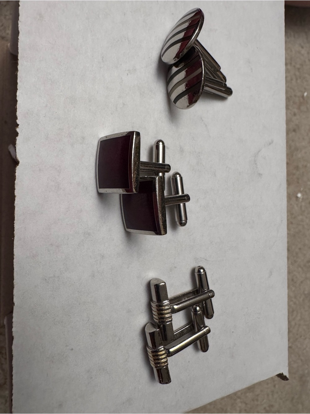 Lot of 3 Vintage Joseph Abboud Men's Cufflinks
